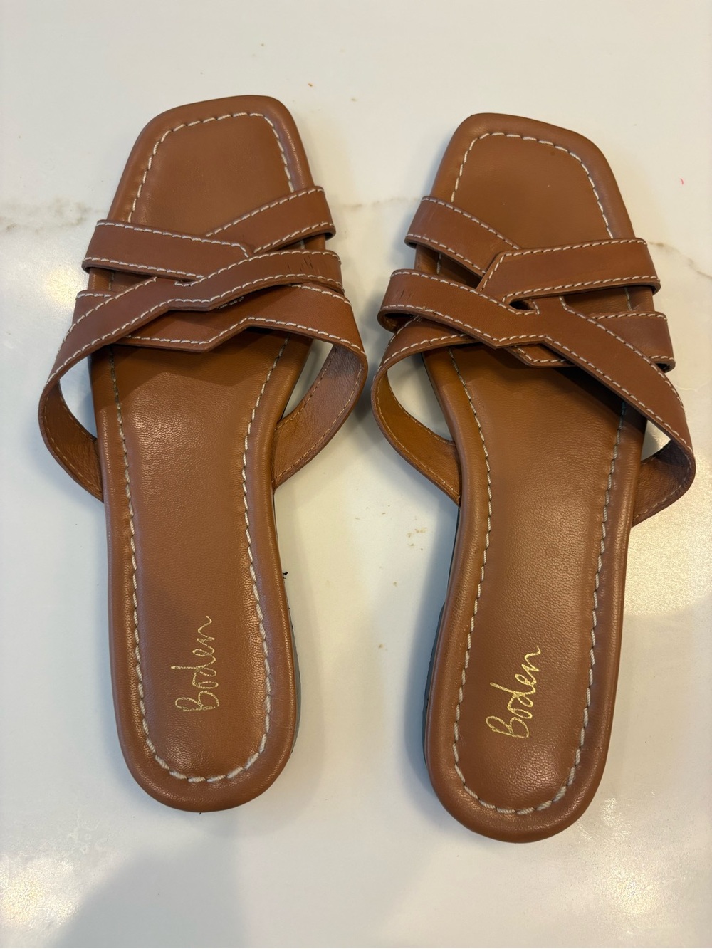 Boden sandals size 40 (US 8.5)
brown leather flat sandal geometric EUC